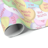 Valentine's Day Candy Hearts Cute Pattern  Wrapping Paper (Roll Corner)