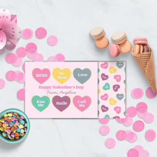 Valentine's Day Candy Hearts Design Note Card