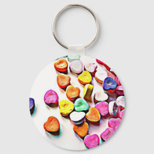 Valentine's Day Candy Hearts Keychain