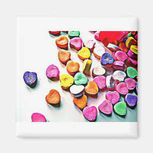 Valentine's Day Candy Hearts Magnet