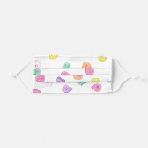 Valentines Day Candy Hearts Pattern Adult Cloth Face Mask