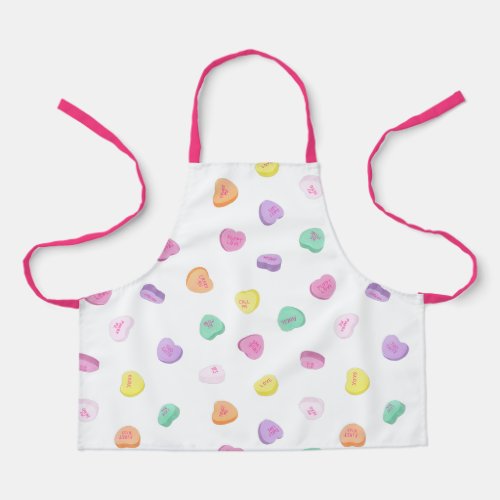 Valentines Day Candy Hearts Pattern Apron