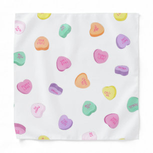 Valentines Day Candy Hearts Pattern Bandana