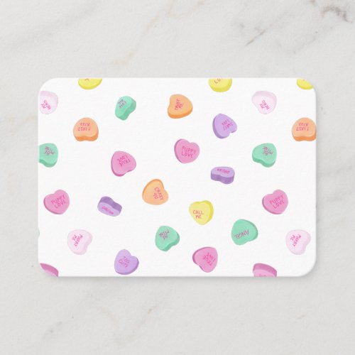 Valentines Day Candy Hearts Pattern Business Card