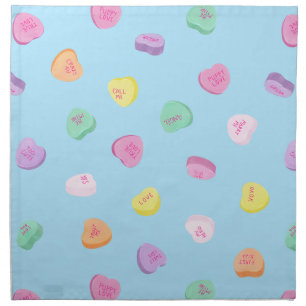 Valentines Day Candy Hearts Pattern Cloth Napkin