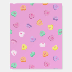 Valentines Day Candy Hearts Pattern Foam Board