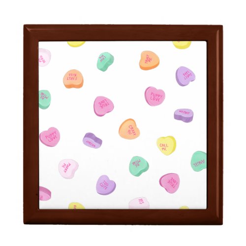 Valentines Day Candy Hearts Pattern Gift Box