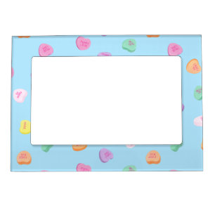 Valentines Day Candy Hearts Pattern Magnetic Frame