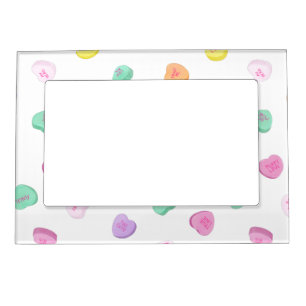 Valentines Day Candy Hearts Pattern Magnetic Frame
