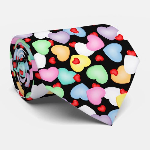 Valentines Day Candy Hearts Pattern Neck Tie