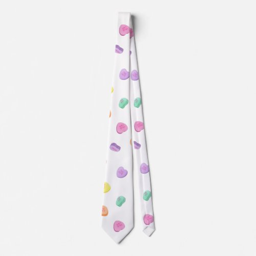 Valentines Day Candy Hearts Pattern Neck Tie