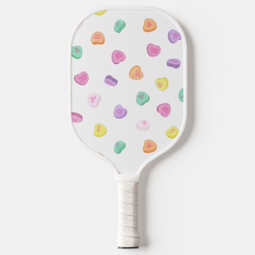 Valentines Day Candy Hearts Pattern Pickleball Paddle