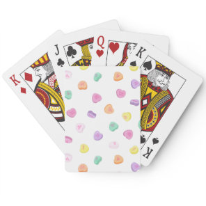 Valentines Day Candy Hearts Pattern Poker Cards