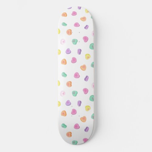 Valentines Day Candy Hearts Pattern Skateboard