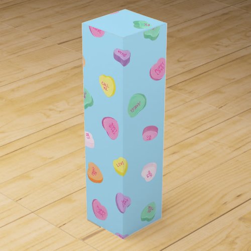 Valentines Day Candy Hearts Pattern Wine Box