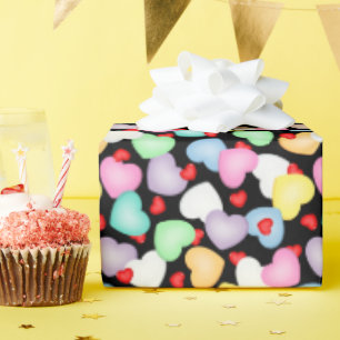 Valentine's Day Candy Hearts Pattern Wrapping Paper