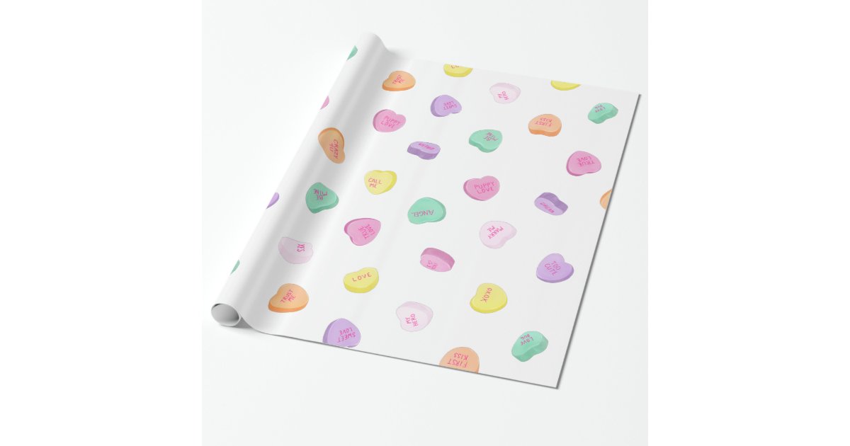 Love Hearts Valentines Day Wrapping Paper