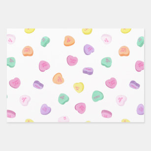 Valentine Candy, Heart Lollipop Wrapping Paper