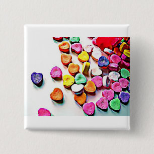 Valentine's Day Candy Hearts Pinback Button