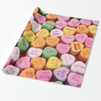 Candy Hearts Valentines Wrapping Paper