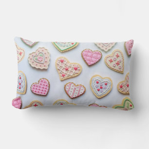 Valentines Day Candy Love Hearts Lumbar Pillow