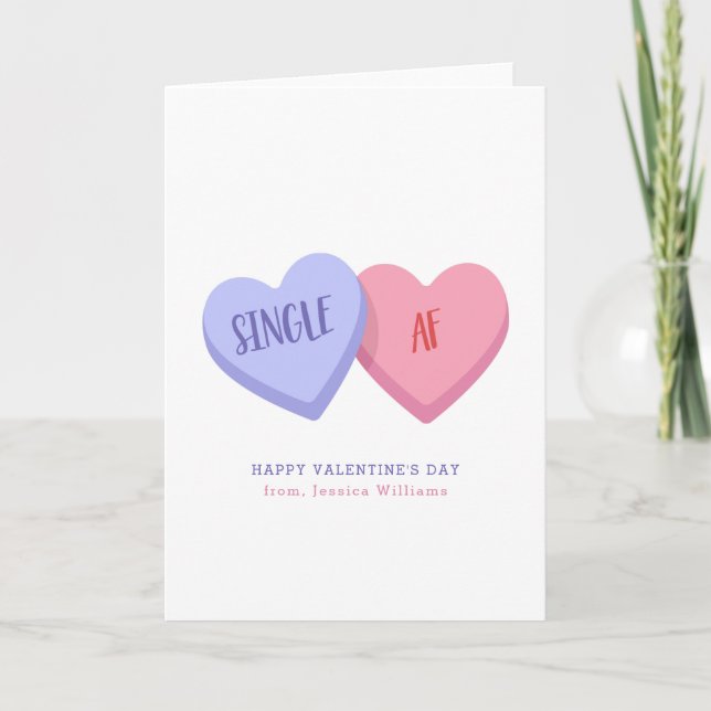 Valentine's Day Candy Single AF Card (Front)