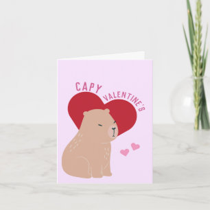 Valentine's Day Capybara Capy Valentine's Card
