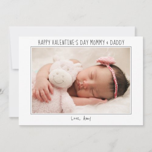 Valentines Day Card Baby Photo For New Parents 