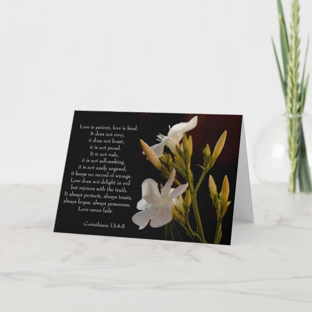 Valentine's Day Card;  Corinthians-Love is patient Holiday Card (Front)