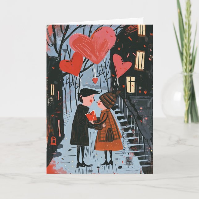 Valentine's Day Card - Couple in Love (Front)