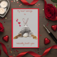 Valentines Day Card Cute Bunny Butt
