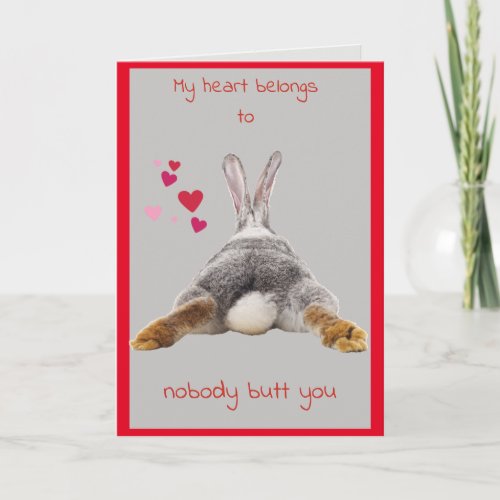 Valentines Day Card Cute Bunny Butt