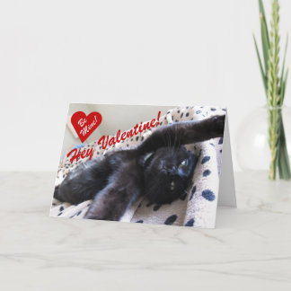 Valentine's Day card featuring a cute cat