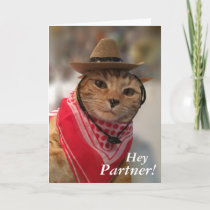 Valentine's Day card for cat lovers and cowboys!