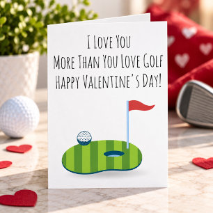Valentines Day Card For Golfer Funny Golf Player