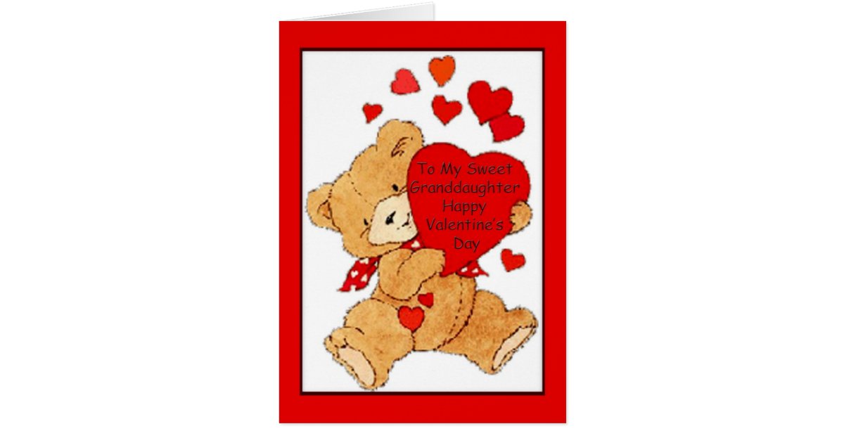 Valentine's Day Card For Granddaughter | Zazzle