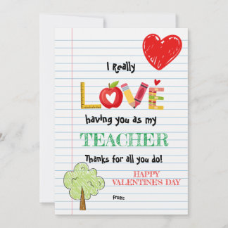 Valentine's Day Card for Teacher