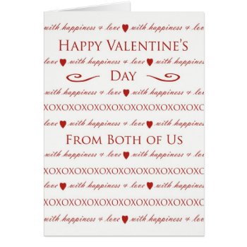 Valentine's Day Card From Both Of Us  From Couple by ShoaffBallanger at Zazzle