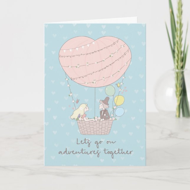 Valentines Day card, Let's go on adventures Holiday Card (Front)