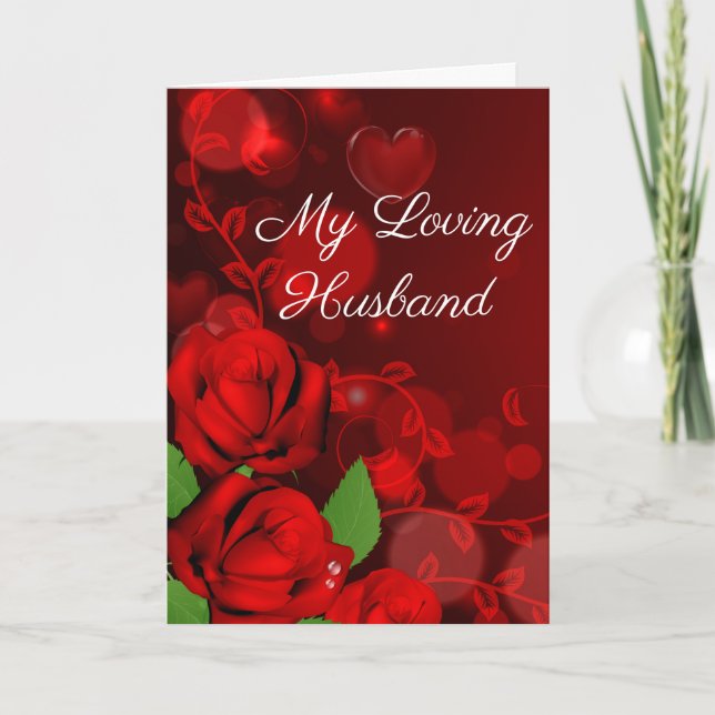Valentine's Day Card-My Loving Husband  Holiday Card (Front)