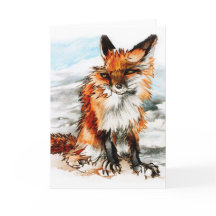 Valentine's Day Card: Red Fox Drawing