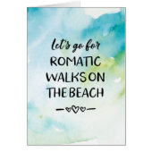 Valentines Day card, romantic walks on the beach (Front)