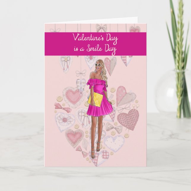 Valentine's Day Card Smile Day Woman (Front)