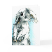Valentine's Day Card: White Rabbit Drawing