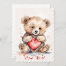 Valentine's Day card with Bear and custom text