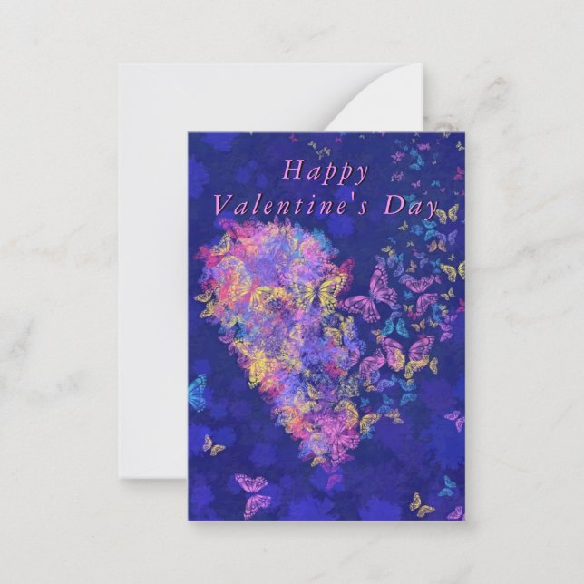 Valentine's Day Card with Butterfly Heart (Front)