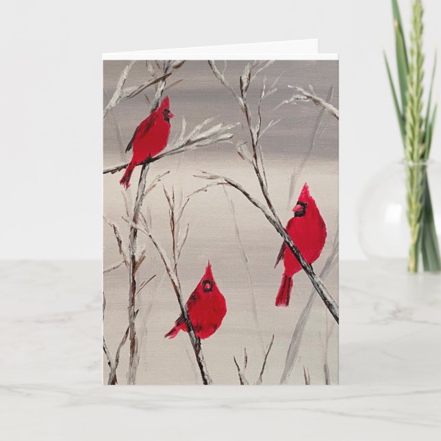 Valentine's Day Card with Cardinals and Poem (Front)