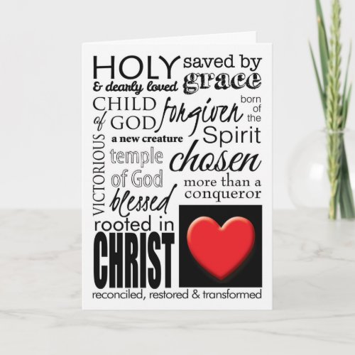Valentines Day Card with Christian Word Collage