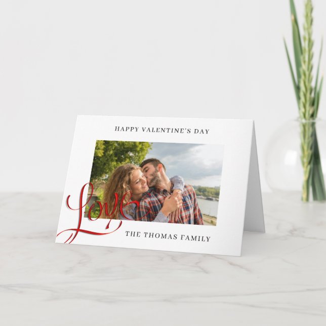 Valentines Day Card with Love Calligraphy (Front)