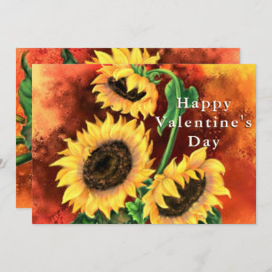 Valentine's Day Card with Sunflowers